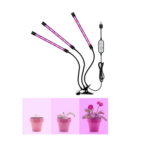 LED-klämma för växtbelysning, fullspektrum, hushållsväxter