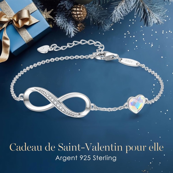 925 sølv armbånd for kvinner, justerbart kjærlighetsarmbånd for kvinner, smykker kvinners gave jul kvinners bursdag mors