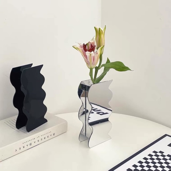 Spegelakrylvas, Geometrisk Akrylblomvas, Hög Vågsform