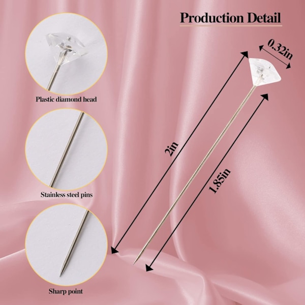 100 st diamantbukett stift stift transparent stift stift 2 tum flo