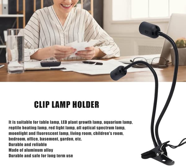 Boklamphållare, E27 LED-lampor med svanhals och mini