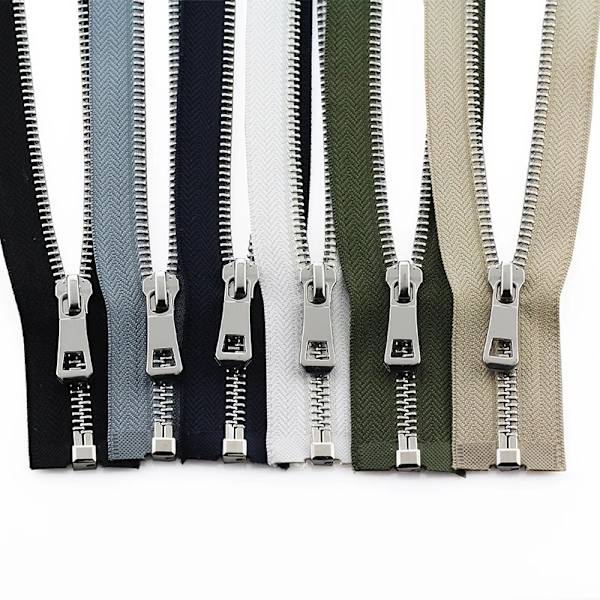 6-pack Högkvalitativ 5# Metalldragkedja 65cm Öppen-änd Autolås Metall Z
