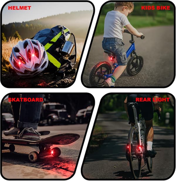 2 st Röda LED Cykel Bakljus, Mini Bak Säkerhetscykel Ljus DXGHC
