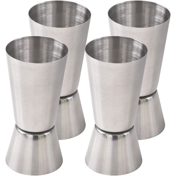 Sæt med 4 Cocktail Jigger, 25 & 50 ML Rustfrit Stål Bar Jigger