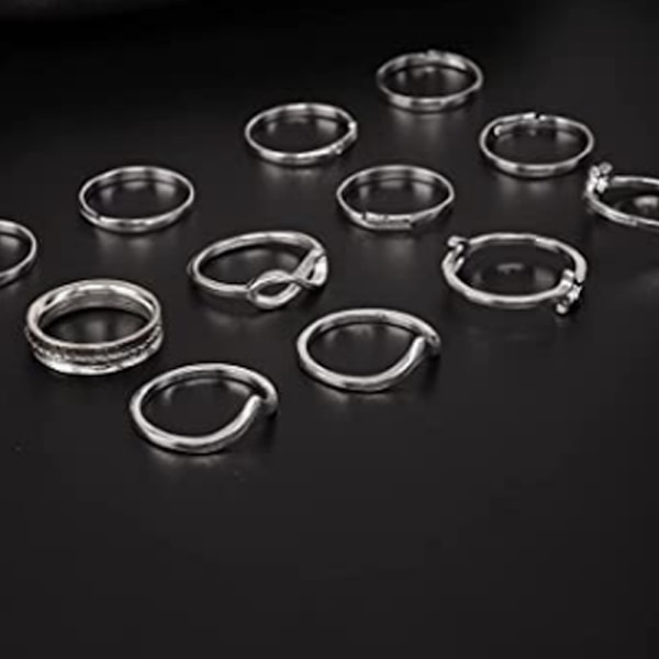 Retro Enkel Geometrisk Ins Mode Stjärna Antik Silver Ring Co
