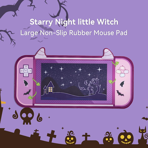 Halloween Stjärnformad Häxa Halksäker Gummi Musmatta för Tangentbord DXGHC