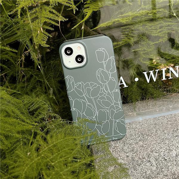 2 Personlige Mørkegrønne Blomster iPhone13PROMAX Mobi-covers