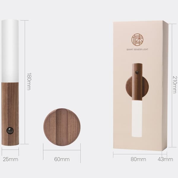 1 stk. Ash Bevegelsessensor USB Oppladbar Smart Nattlys