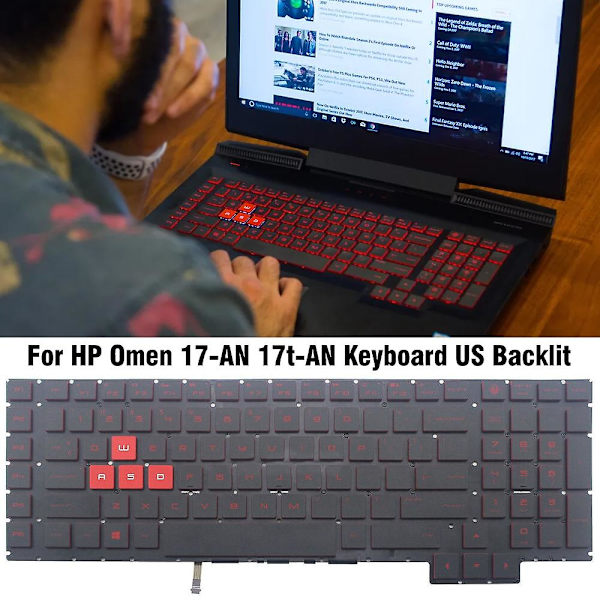 Us-version Laptop Tangentbord för Hp Omen 17-an / 17t-an DXGHC