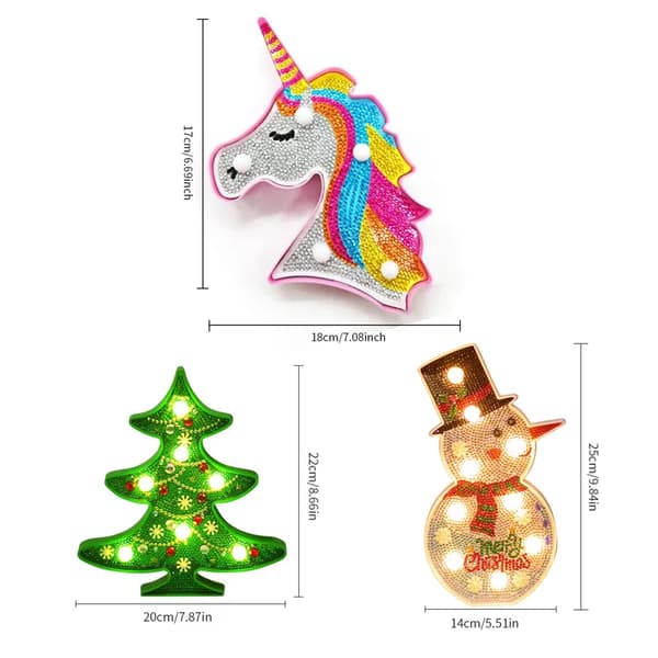 Juldiamantbroderi för barn 5D DIY Diamantmålning LED