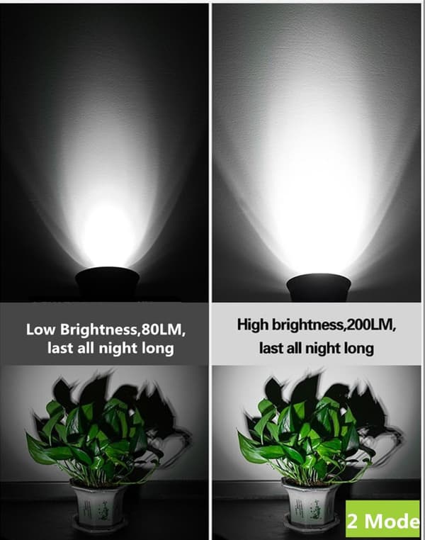 Spotlight opgradering 4 LED 200 lumen solcelle spotlight integreret pan