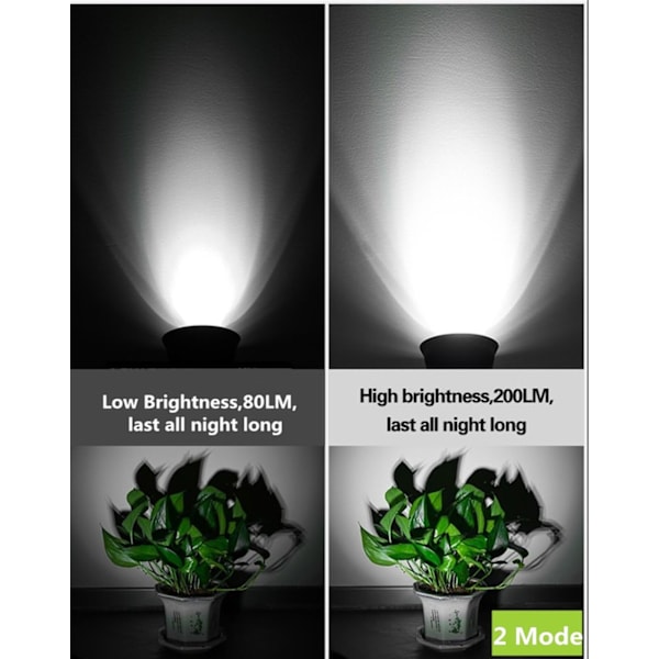 Spotlight-oppgradering 4 LED 200 lumen solcelle-spotlight integrert panorering