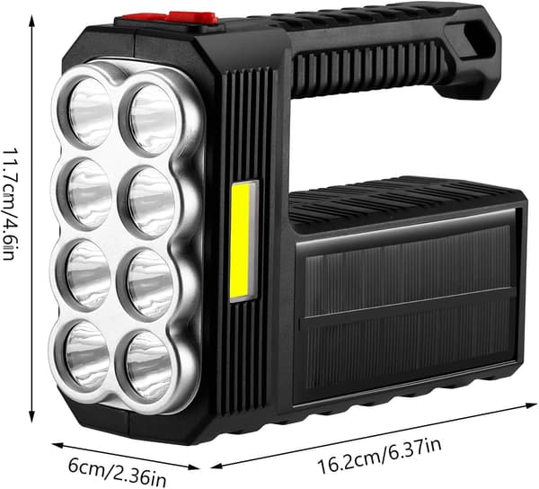 Lommelykt Led Søkelys Lanterne, 4 Moduser Campinglys 1200lm H