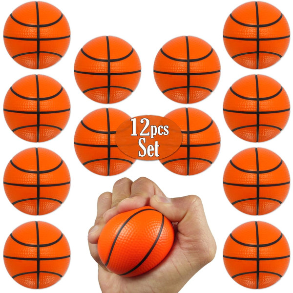 Minibasketstressbollar - (förpackning med 12) 1,57 tum litet skum