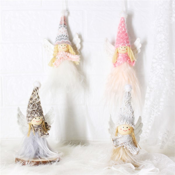 Fyra kreativa änglar docka julklapp julgran hänge de