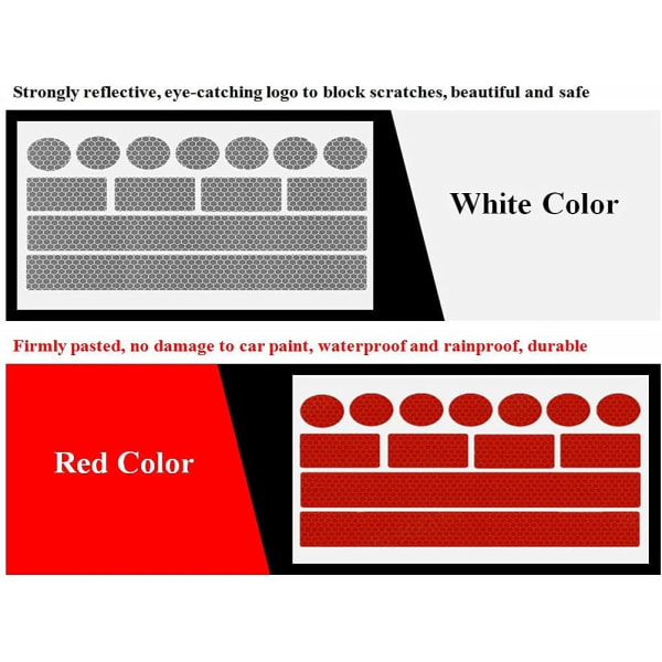 Pakke med 10 høyreflekterende sikkerhetsklistremerker, selvklebende refleks