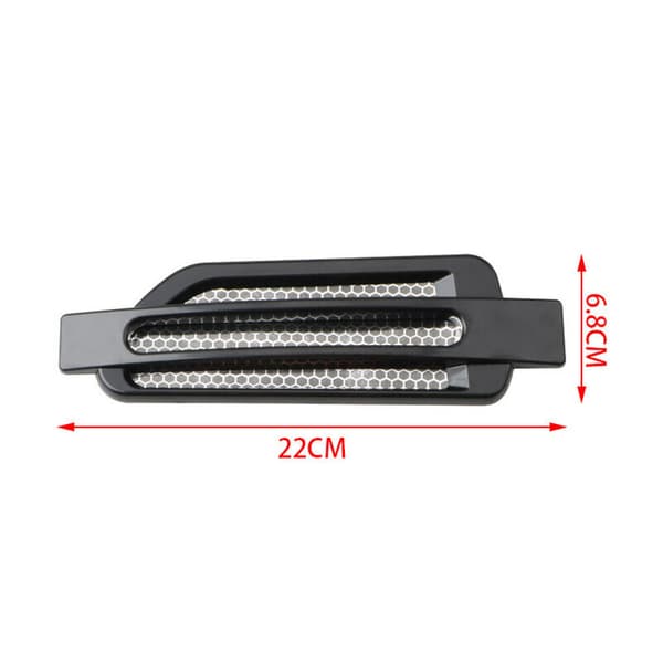 2x Elektroplate Bil Luftstrøm Fender Side Mesh Ventilasjonsdekorasjon