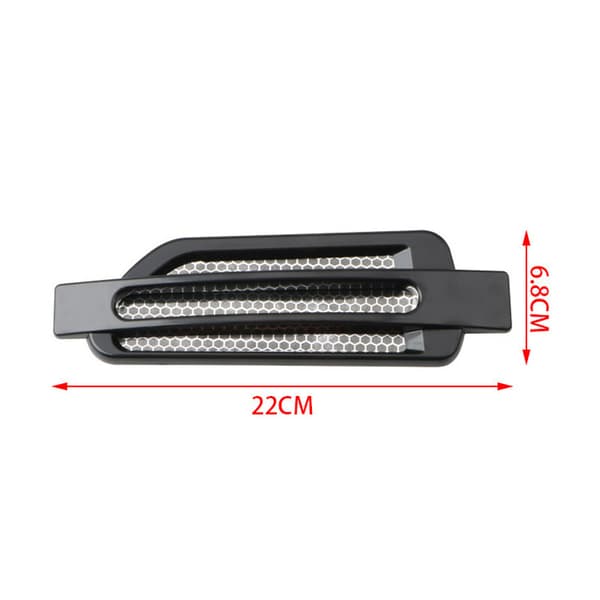 2x elektroplettet Bil Luftstrøm Fender Side Mesh Vent Dekoration