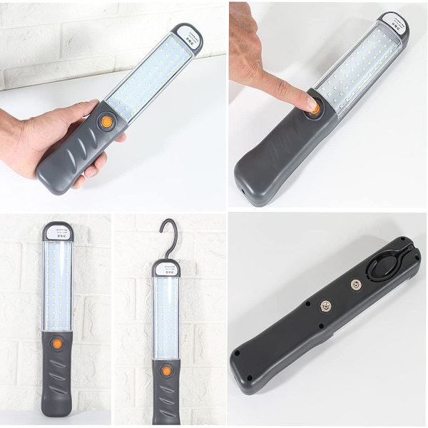 LED arbeidslys - Oppladbare arbeidslys med 3 magnetiske moduser LED