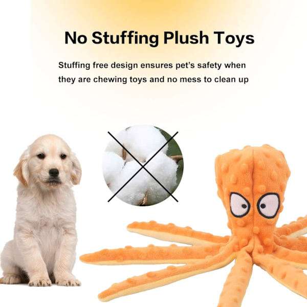 Plush Leksaker för Hundar utan Fyllning, Knycklande för Valpar som Tänder, Hållbara