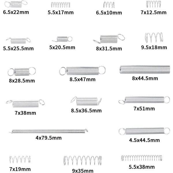 Kompresjonsfjær, strekkfjærer, metallstålfjær Ass DXGHC