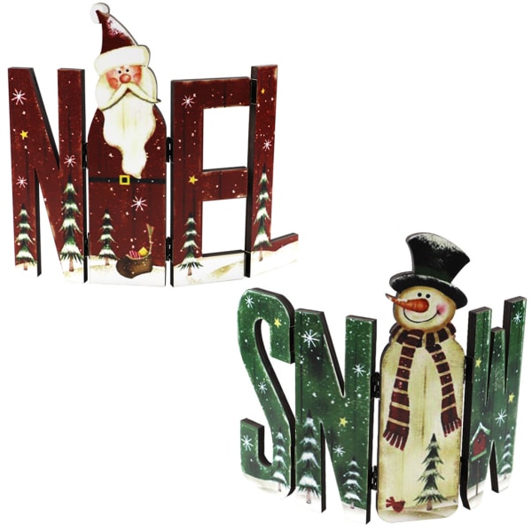 Julepynt i tre, snømann gammel mann hjemmedekorasjon