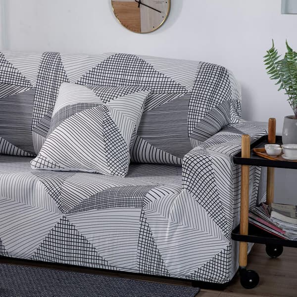 3-seters Stretch Sofa Trekk, Trykt Sofa Trekk, Sklisikkert Trekk
