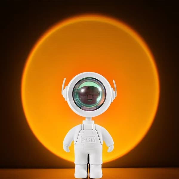 Astronautin auringonlaskun tunnelmavalo - Aamunkoitto verkossa punainen Mars