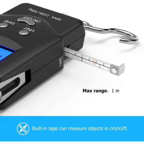 Kalavaaka, taustavalaistulla LCD-näytöllä, 110lb/50kg