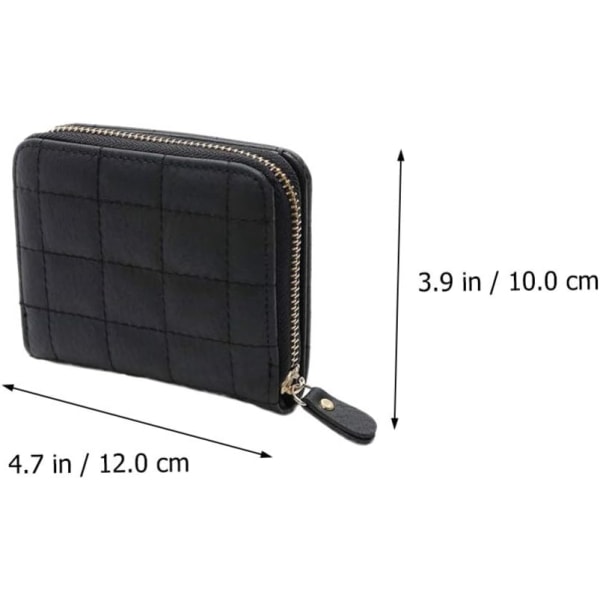 1PC Black Retro with Bifold Women Students Credit Bag Holder Zipp