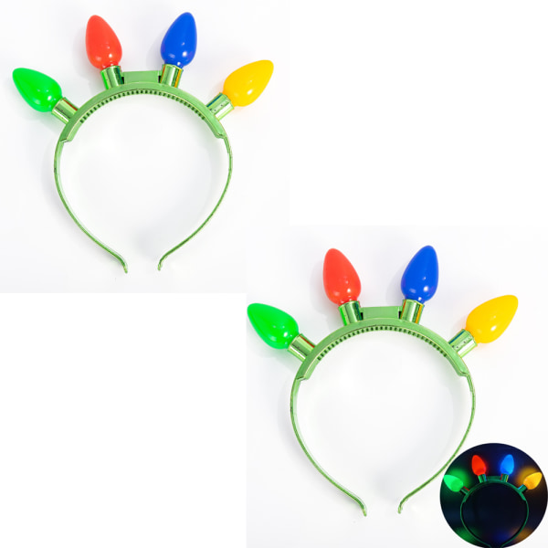 2 stk opplyste pannebånd med fargede LED-pærer for barn Ch