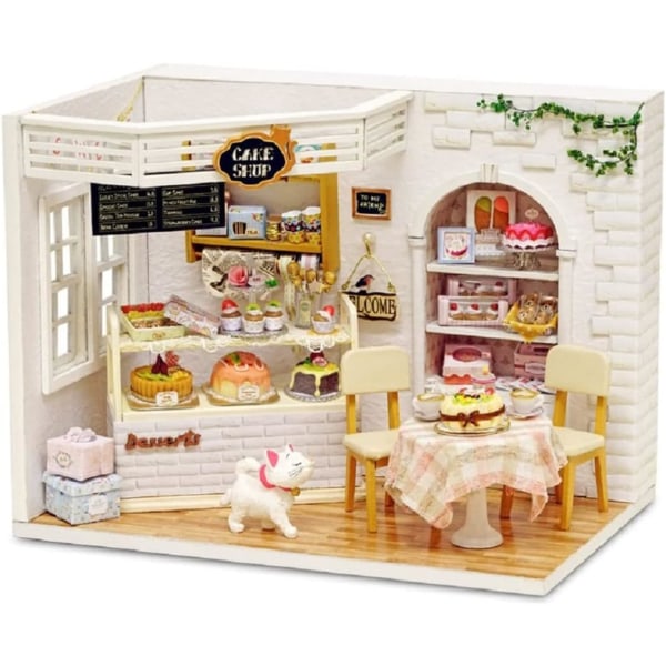 Romantiskt och sött Dollhouse Miniatyr DIY House Kit Creative Room