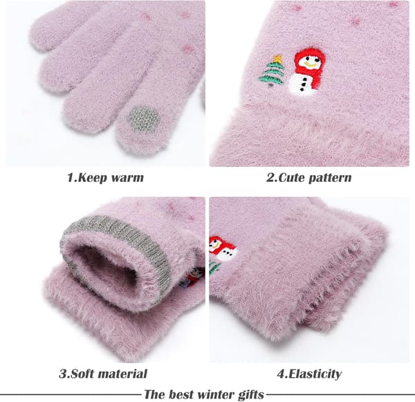 Dame Termiske Handsker - Dame Handsker Vinter, Strikket Varme Handsker