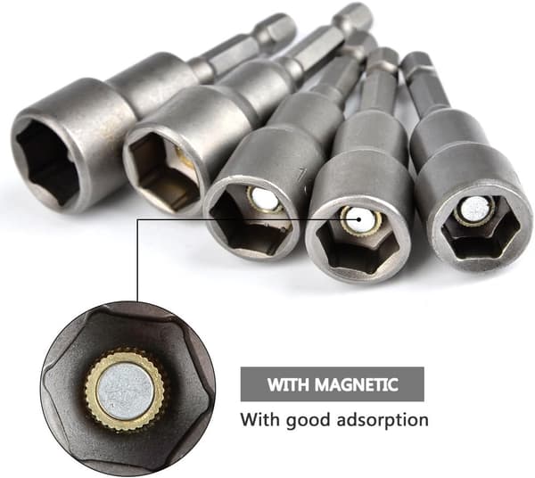 10 stk. Magnetiske Hex-Sokkel Sæt 6-15mm Impact Driver, Magnetisk Hex