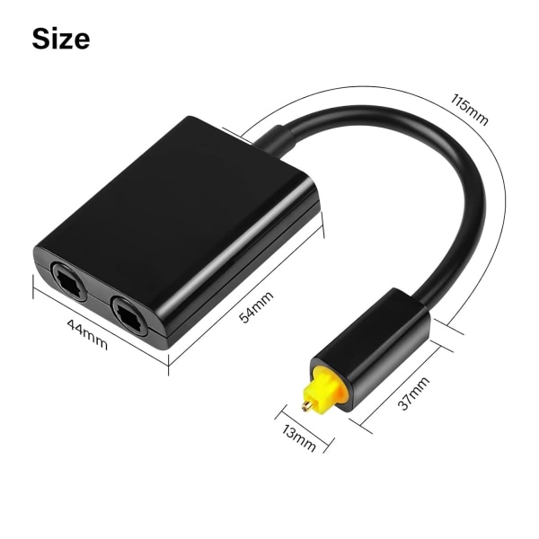 Optisen äänikaapelin jakaja 1 in 2 Out Optinen äänikaapelin jakaja