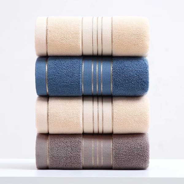Handduksset (4 stycken, 2 blå+grå+beige), 100% bomull, ch DXGHC