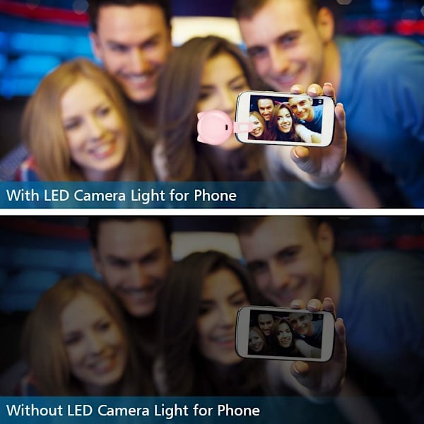 1 kpl Pink Ring Light Selfie Clip, Mini Ladattava 9 Tasoa Di