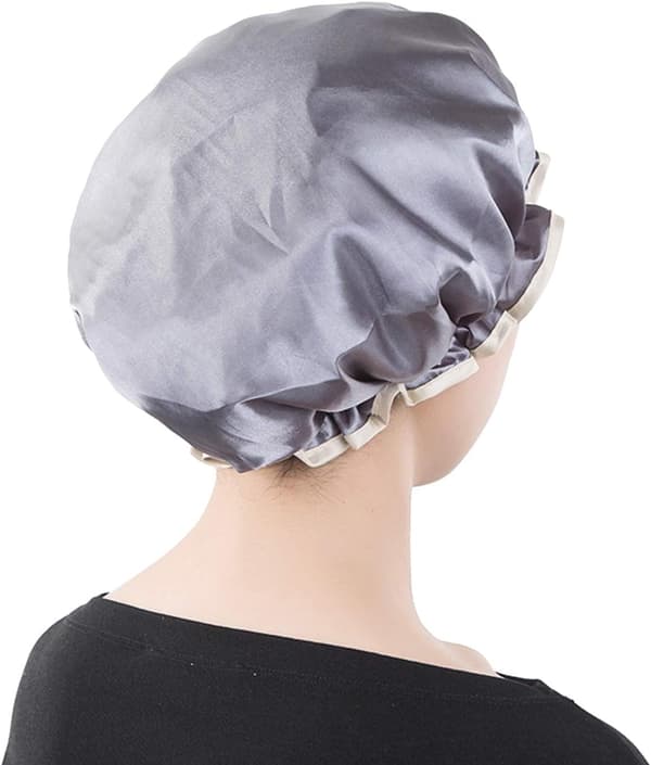 4-pack Återanvändbara Duschmössor Hårförvaring Satin Spa Dubbellager Vatten