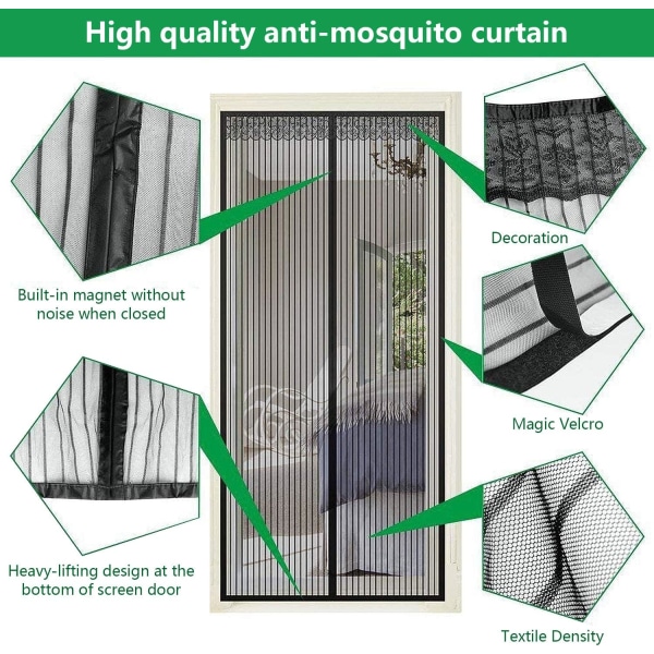 Magnetisk Dörr Myggnät, Automatisk Stängande Gardin Ultra Fi