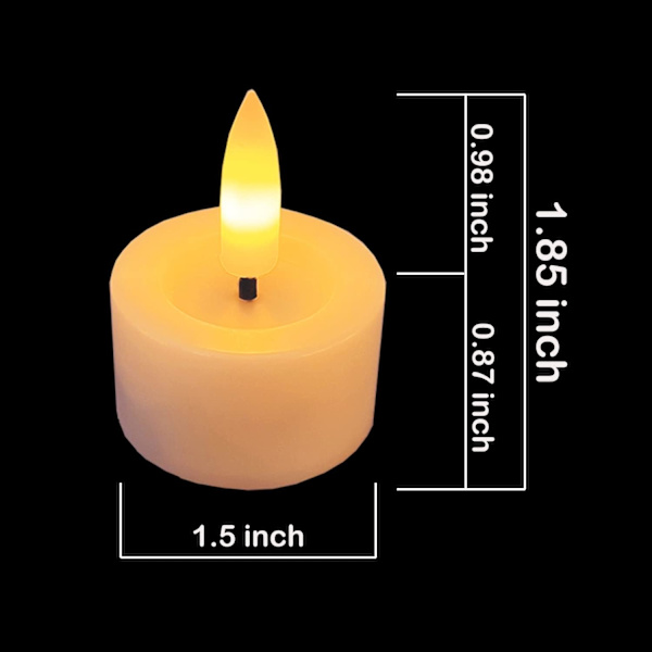 Batteridrivna TeLjus med Timer Fjärrkontroll, Lågfritt V
