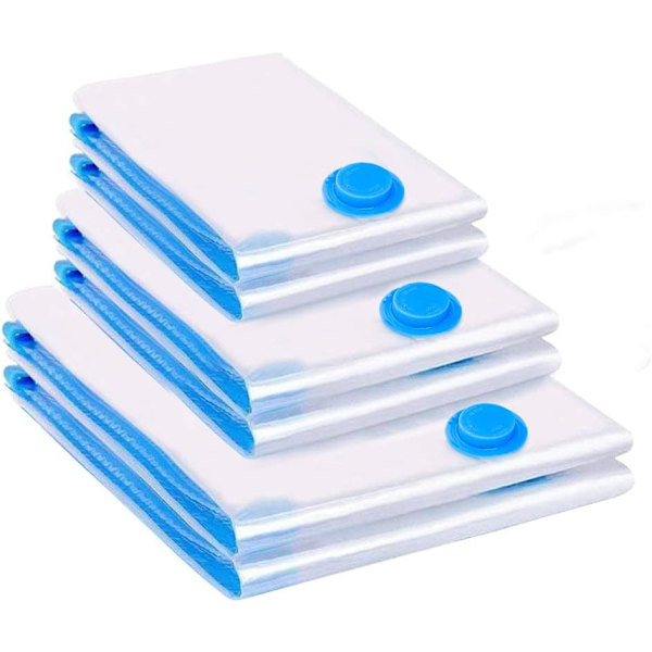 6 Vakuumposer for Oppbevaring 2XL 100x80 +2L 80x60 + 2S 60x40cm