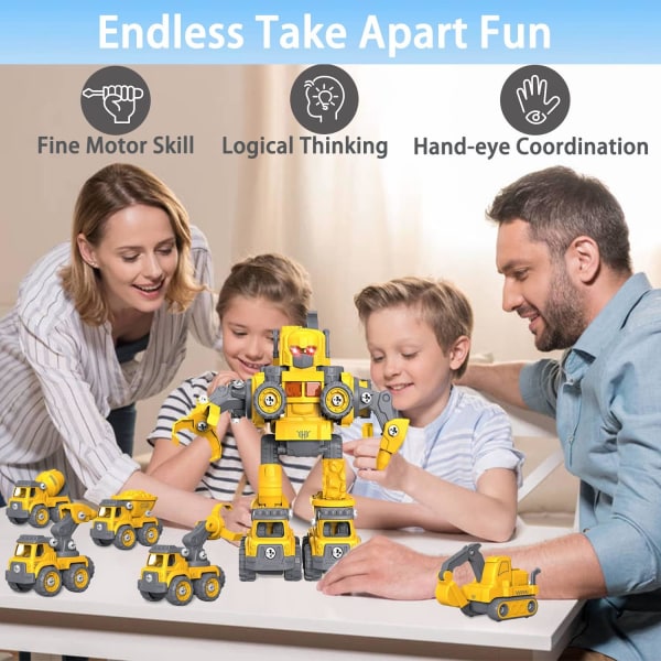 Ta Isär Robotleksaker för Pojkar 5+ År, 5 i 1 STEM-leksaker