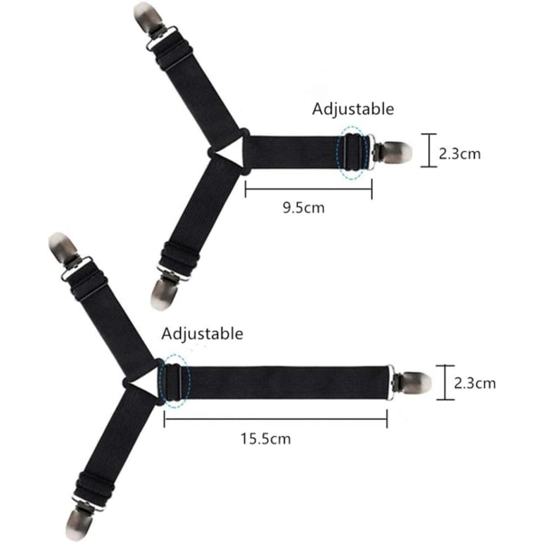 Sänglakansspännen 4 stycken, spänne för lakan, triangelformade elastiska