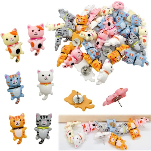 50 stk Søte Katt Push Pins Dekorative Tommeltapper Dyr Push Pins