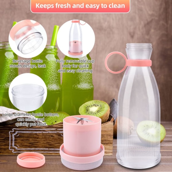 Bärbar Blenderflaska, USB Laddningsbar Mini Multifunktionell Bl