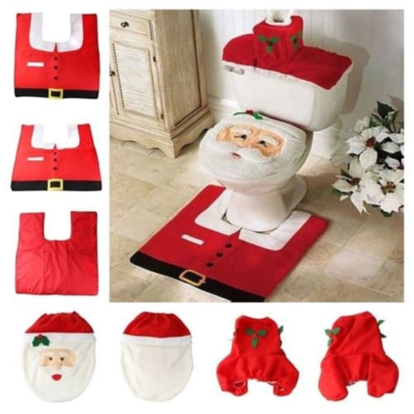 Röd Tomte Toalettlock, plus fotutrymme och tank Tomte C