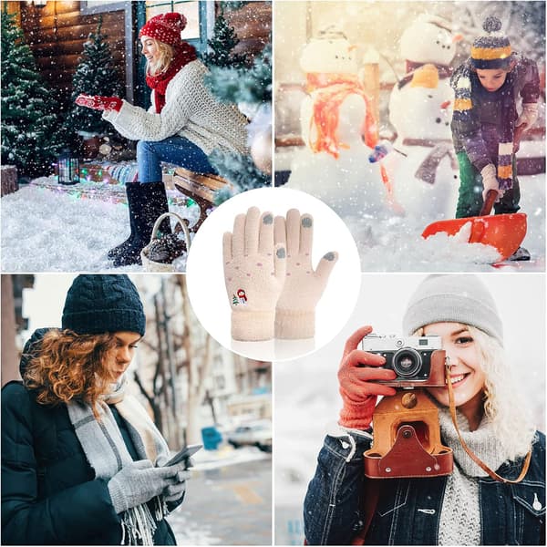 Varmfodrade Vantar för Kvinnor - Damvantar Vinter, Stickade Varma Vantar