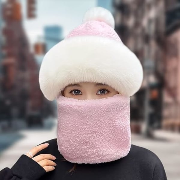 1 st. Dam Vindtät Halsduk Hatt Balaclava Hatt Kvinna Vinter Plysch
