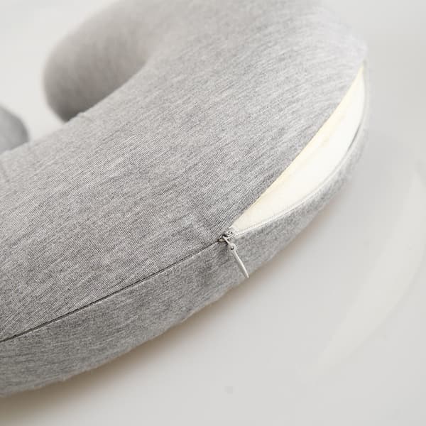 Halvrund nakkepude i memory foam, Grå