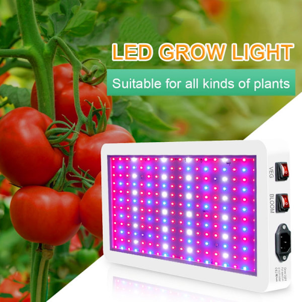 1 st 2000W LED-växtlampa för inomhusväxter 312 lysdioder Full Spectrum Veg and Bloom Dual Switch Ip65 Vattentät Hängande Pl